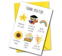 Teacher Thank You Cards Teacher's Thankyou Card Teacher Thank You Card School Teacher and Teaching Assistant TA Greetings Card Size A5 with White Envelope (Teachers)