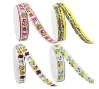 Teacher Theme Craft Ribbon Set, 4 Rolls Decorative Material for Back to SchCrafted with Smooth Textuool, Projects, Event Styling, Classroom, Bulletin Board Accents & Parent Student Creations