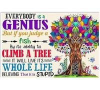 Teacher Tree Everybody Is A Genius But If You Judge A Fish Door Mat Barrier Floor Mats Machine Washable Entrance Rug For Pets Patios Outdoor 40 X 60Cm