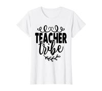 Teacher Tribe Education School Teaching Value Graphic T-Shirt, Women, White, L
