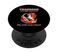Teacher Unicorn Lover Make Magic Happen Cool Fiery Bojo PopSockets Adhesive PopGrip