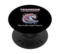 Teacher Unicorn Make Magic Happen Pretty Floral Cute Bojo PopSockets Adhesive PopGrip