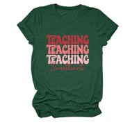 Teacher Valentine Day Shirts Women My Class is Full of Sweet Hearts T-Shirts Lover Heart Graphic Short Sleeve Blouse Tops, Retro Green, XXL