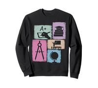 Teacher Vintage Collage School Teaching Women Educator Sweatshirt