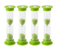 TeacherFav Sand Timer for Kids - 5 Minute Set of 4 Hour Glass - Green Color- Acrylic Covered for Classroom, Home & Kids Room