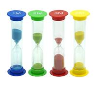 TeacherFav Sand Timer for Kids Set of 4 Small Colorful (Multi) Hour Glass Acrylic Covered Clock 1Min 2Min 3Min 5Min for Classroom, Home & Kids Room