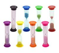 TeacherFav Sand Timer for Kids Set of 8 Small Colorful Hourglass Acrylic Covered Clock 30Sec 1Min 2Min 3Min 4Min 5Min 6 Min 10 Min for Classroom, Home & Kids Room
