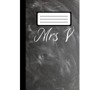 Teachers Appreciation Gift Notebook | 'Mrs V' Journal |See store for all personalised letters | Perfect present for end of year, retirement or leaving | 6x9 Inch 100 Pages
