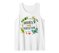 Teachers Back to School Progress Over Perfection Butterfly Tank Top