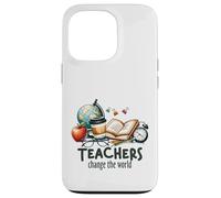Teachers Change The World Educator School Supplies Case for iPhone 13 Pro