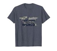 Teachers Change World: Global Education Impact T-Shirt, Men, Heather Blue, 6XL