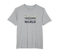 Teachers Change World: Global Education Impact T-Shirt, Men's Big and Tall, Heather Grey, 2X Tall