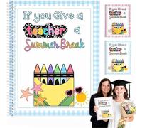 Teacher's Day Gift Card Book - If You Give a Teacher Summer Break - Thoughtful Appreciation Flip Craft Book, Teacher Appreciation Booklet with Message Card, Perfect for Teacher's Day (Blue)