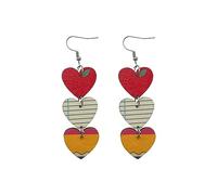 Teacher's Day Wooden Teacher Earrings for Women Penci Book Heart Dangle Earrings Cute Back to School Graduation Double-sided Print Wood Earrings Fun Teacher Appreciation Gifts from Studen, Wood, No