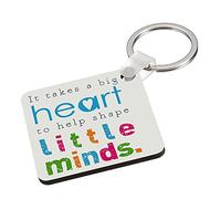 Teachers Gift - It Takes a Big Heart to Help Shape Little Minds End of Term Teacher Appreciation Key Ring Keychain MDF Key ring Keepsake,Birthday Present. (MDF Keyring)