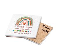 Teachers Gift, Thank You For Being Such An Important Part Of My Life, Teacher Appreciation Gift, Tableware, Coffee, Tea, Drink Coaster. (Square Ceramic Coaster)