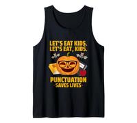 Teachers Halloween Let's Eat Kids Punctuation Saves Lives Tank Top
