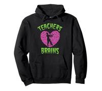 Teachers Love Brains Halloween Zombie Teaching Funny Costume Pullover Hoodie