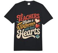 Teachers Make A Difference with Their Hearts |- Comfort Colors Adult Heavyweight T-Shirt