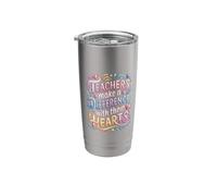 Teachers Make A Difference with Their Hearts - Stainless Steel Insulated Tumbler