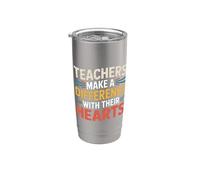 Teachers Make A Difference with Their Hearts - Stainless Steel Insulated Tumbler