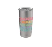 Teachers Make A Difference with Their Hearts - Stainless Steel Insulated Tumbler