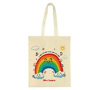 Teachers Theme Personalised It Takes a Big Heart to Help Shape Little Minds Birthday, Thanks-Giving Shoulder Bag Shopping Tote Bag Cotton Shopping Bag. (Natural)