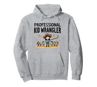 Teachers Unisex Professional Kid Wrangler Funny Gift Pullover Hoodie, Adult Unisex, Heather Grey, M