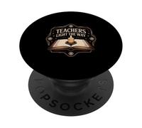 Teachers Way Inspirational Candle Book Design PopSockets Adhesive PopGrip
