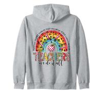 Teachers We Do It All Rainbow Leopard Educator Zip Hoodie