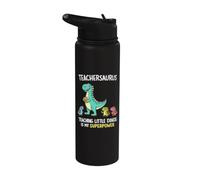 Teachersaurus Teacher Humor Teaching Little Dinosaurs Stainless Steel Insulated Water Bottle