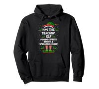 Teachin' Elf Making Spirits Bright & Spreading Cheer Xmas Pullover Hoodie
