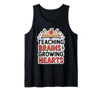 Teaching Brains & Growing Hearts. Inspirational Teacher Tank Top