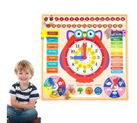 Teaching Clock - Owl Type Calendar Clock for Kids Children Calendar Clock, Wood Toys Learning Time Activity Set, Season Date Cognitive Learning Games for Kids