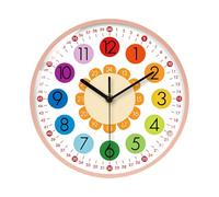 Teaching Clocks For Kids - Early Education Analog Wall Timepiece, Silent Non Ticking Learn Teller, Colorful Cognitive Instructional Gear, School Classroom Aid - For Playroom