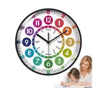 Teaching Clocks for Kids, Educational Learn to Tell Time Clock 10 Inch, Analog Kids Clock Colorful Room Wall Decor, Telling Time Teaching for Study Room