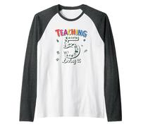 Teaching Fifth & Loving It: Educator Appreciation Gift Raglan Baseball Tee, Men, Dark Heather/White, L