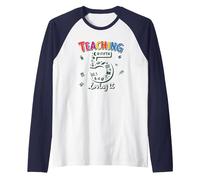 Teaching Fifth & Loving It: Educator Appreciation Gift Raglan Baseball Tee, Men, Navy/White, L