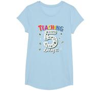 Teaching Fifth & Loving It: Educator Appreciation Gift T-Shirt, Girls, Baby Blue, Large