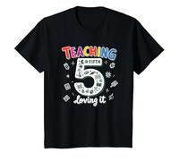 Teaching Fifth & Loving It: Educator Appreciation Gift T-Shirt, Kids, Black, 10 Years