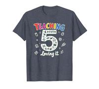 Teaching Fifth & Loving It: Educator Appreciation Gift T-Shirt, Men, Heather Blue, XXL