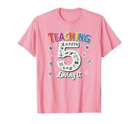 Teaching Fifth & Loving It: Educator Appreciation Gift T-Shirt, Men, Pink, S