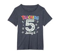 Teaching Fifth & Loving It: Educator Appreciation Gift T-Shirt, Women's Plus, Heather Blue, 2X