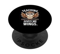 Teaching Gives Me Wings Teacher Owl Education PopSockets Adhesive PopGrip