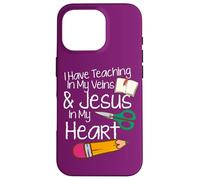 Teaching In My Veins Jesus In My Heart Sunday School Teacher Case for iPhone 16 Pro