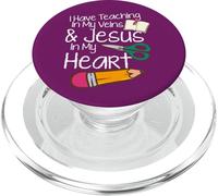 Teaching In My Veins Jesus In My Heart Sunday School Teacher PopSockets PopGrip for MagSafe