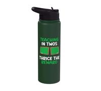 Teaching in twos Thrice the Reward - Dual Language Teacher Stainless Steel Insulated Water Bottle