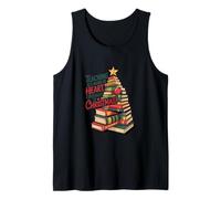 Teaching is A Work of Heart - Christmas Book Tree Tank Top