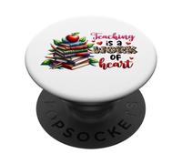 Teaching is a Work of Heart Educator Design PopSockets Adhesive PopGrip