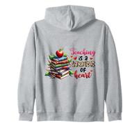 Teaching is a Work of Heart Educator Design Zip Hoodie